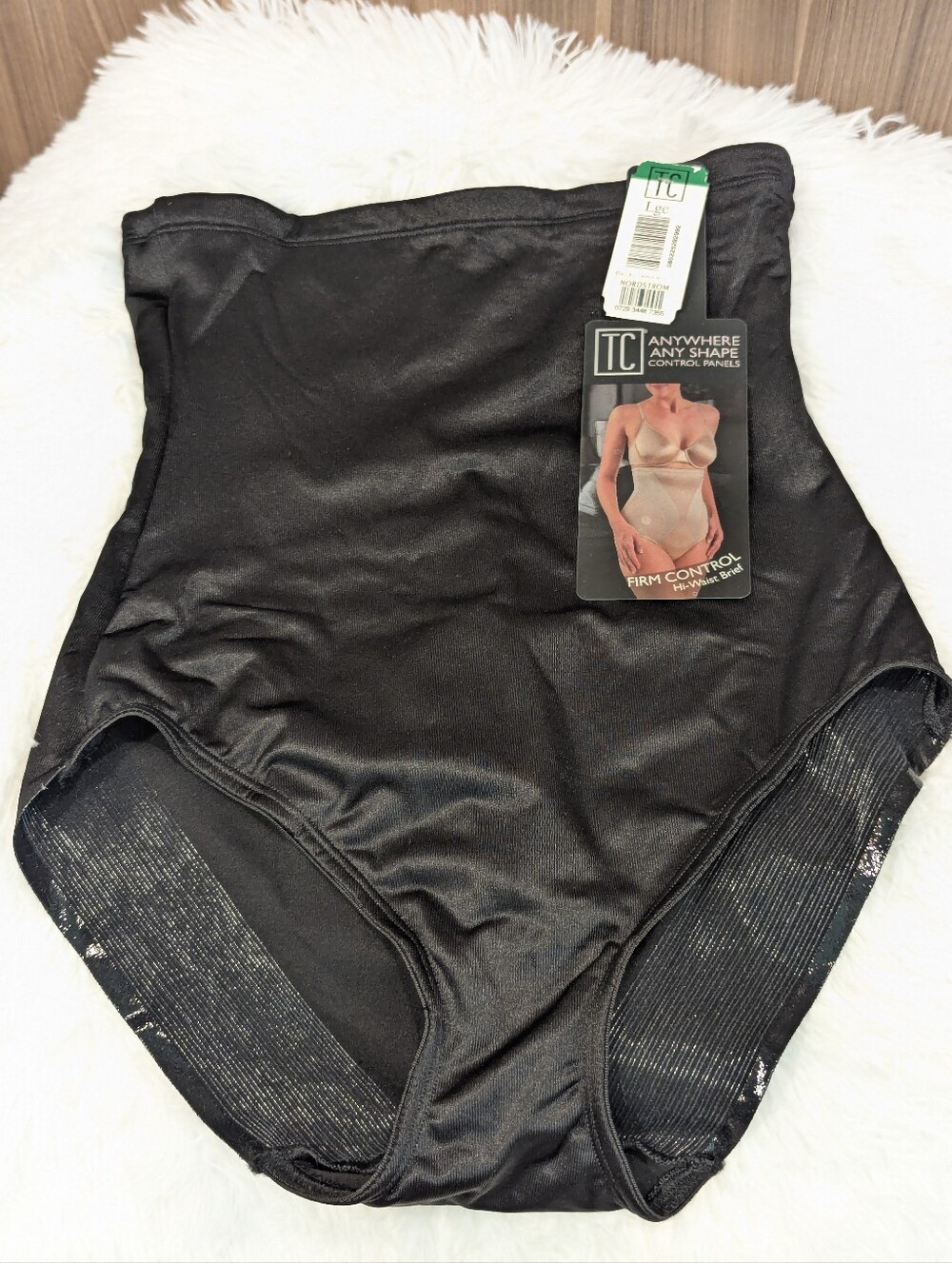 NWT TC Fine Intimates Anywhere Any Shape Hi-Waist Brief Black Size L MSRP $48